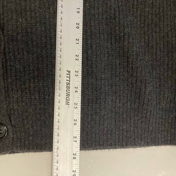 Nwot JENNI KAYNE Cardigan S Cashmere Grey”’Cocoon”Ribbed V Long-Sleeve Button-Up - Picture 10 of 11